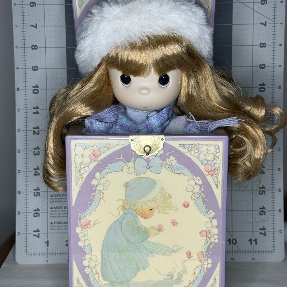 Precious Moments Blonde Doll in Purple Box